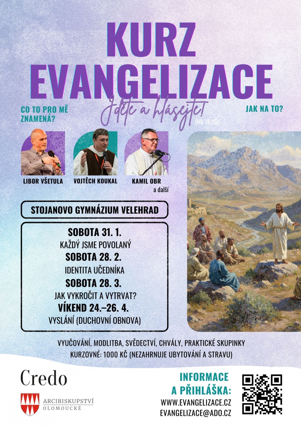 Plakát - řečníci, Ježíš káže